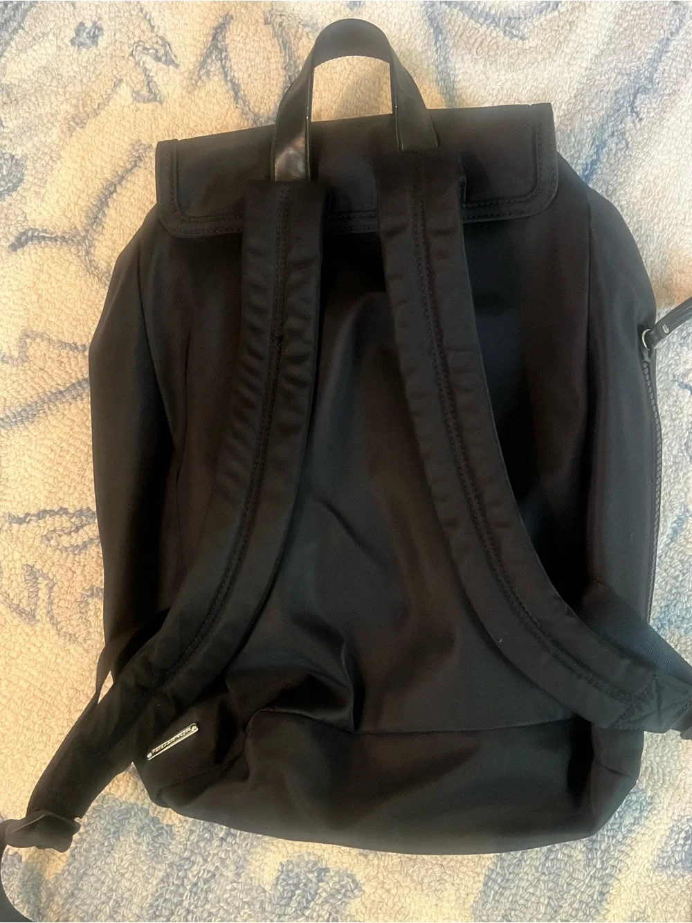 Rebecca Minkoff Black Nylon Bikeshare Backpack Drawstring with Front Pocket